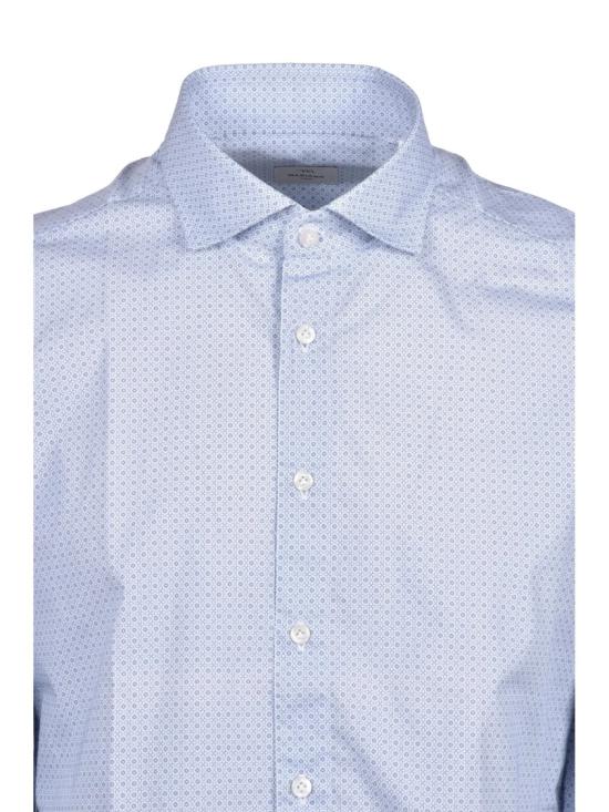25FW 마리아노 나폴리 셔츠 연한 파란색 기하학 무늬 면 - MARIANO NAPOLI