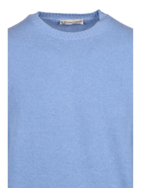 25FW Cashmere Company P. 니트웨어 클래식 크루넥 스웨터 (연한 파란색 울 소재) - CASHMERE COMPANY