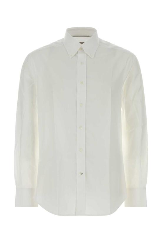 26FW 브루넬로 쿠치넬리 버튼 다운 칼라 슬림핏  트윌  긴팔 셔츠 MBUC41716 C159 White