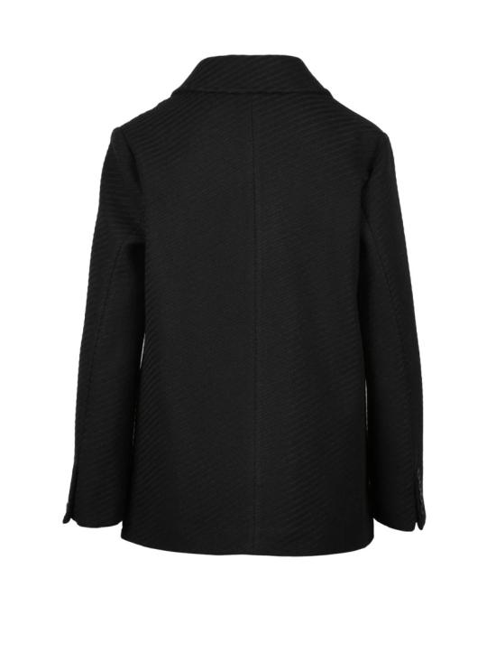 25FW Lakore 코트 블랙 더블 브레스트 울 블렌드 숏 - OTHER BRANDS