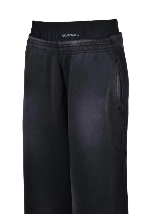  알렉산더 왕 팬츠 편안한 핏의 블랙 코튼 점프수트 (크롭 기장) - ALEXANDER WANG