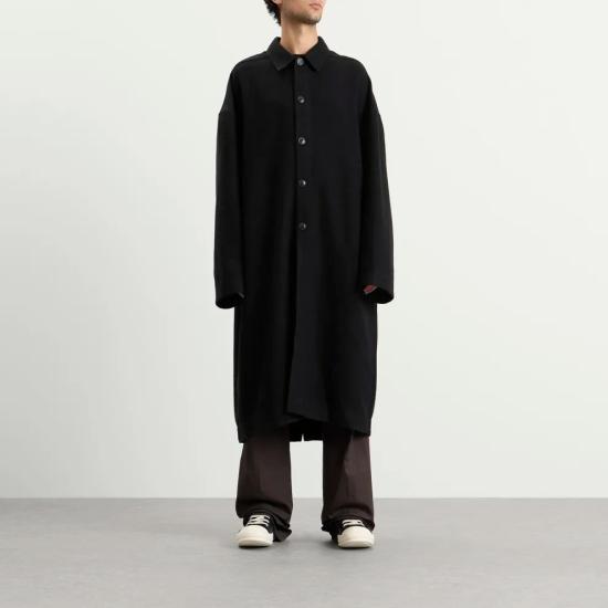  릭 오웬스 버튼드 브래드 싱글 코트 RU02F4970 BLACK - RICK OWENS