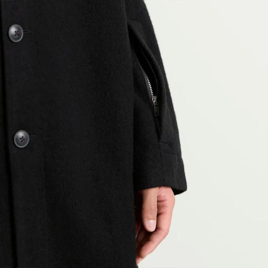  릭 오웬스 버튼드 브래드 싱글 코트 RU02F4970 BLACK - RICK OWENS