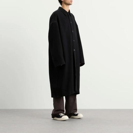  릭 오웬스 버튼드 브래드 싱글 코트 RU02F4970 BLACK - RICK OWENS