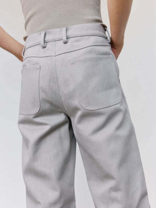  리에르 스트레이트 팬츠 Rier Rustic Cotton Gabardine 바지 - RIER