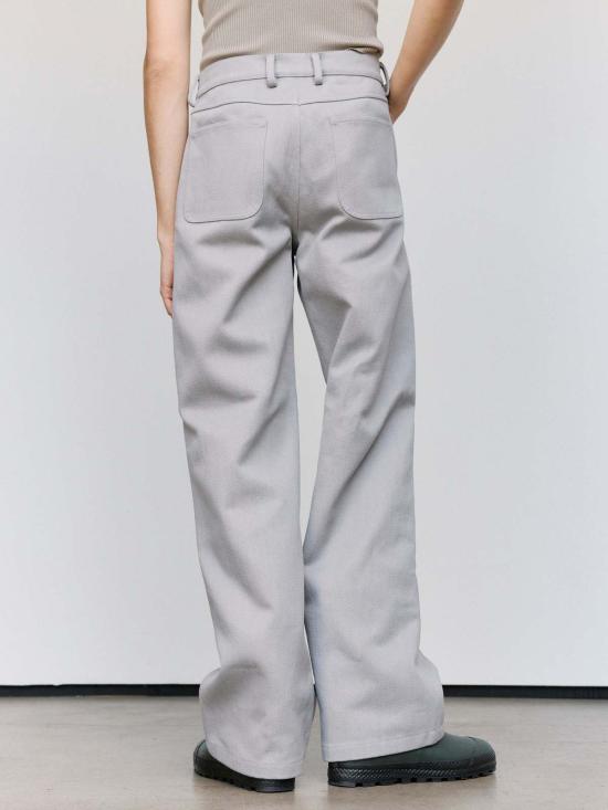  리에르 스트레이트 팬츠 Rier Rustic Cotton Gabardine 바지 - RIER