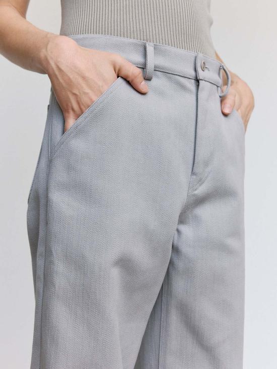  리에르 스트레이트 팬츠 Rier Rustic Cotton Gabardine 바지 - RIER