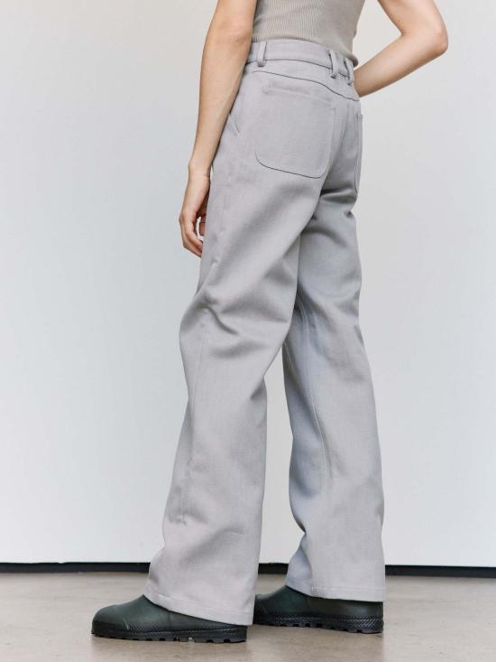  리에르 스트레이트 팬츠 Rier Rustic Cotton Gabardine 바지 - RIER