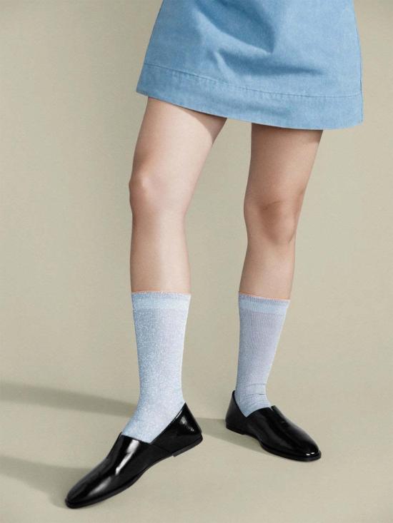  한셀 프롬 바젤 양말 루미에스타 레터스 커프 크루삭스 라이트 블루
