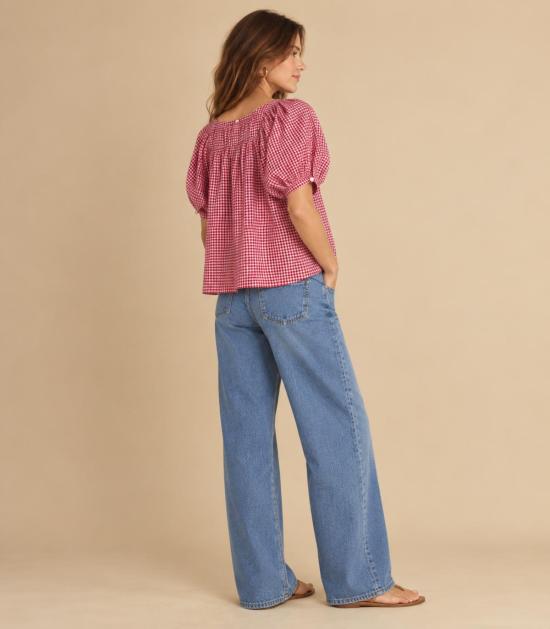  도엔 블라우스 Dôen June Top Mulberry La Maddalena 깅엄 - DOEN