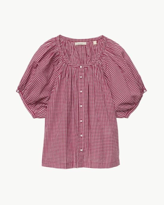  도엔 블라우스 Dôen June Top Mulberry La Maddalena 깅엄