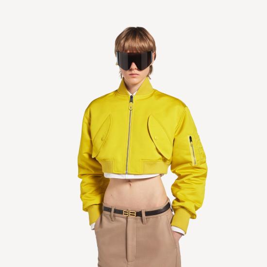  발렌시아가 크롭 보머 재킷 A0029M TTO29 YELLOW - BALENCIAGA