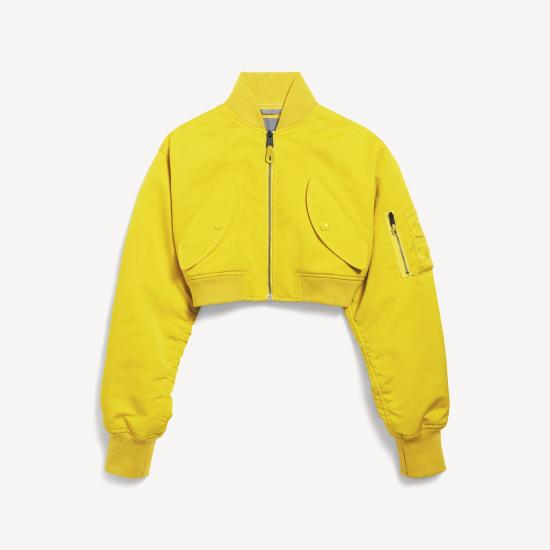  발렌시아가 크롭 보머 재킷 A0029M TTO29 YELLOW - BALENCIAGA