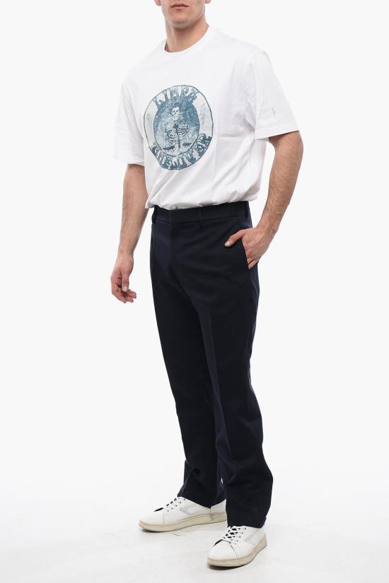  오프화이트 스트레이트 팬츠 OMCA248F23 FAB002 4747 Midnight blue - OFF WHITE