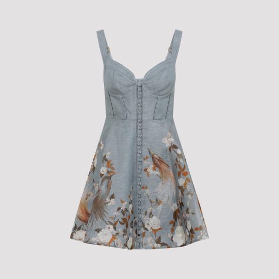 26FW 짐머만 숏 원피스 0247DF263 BBF BLUE BIRD FLORAL