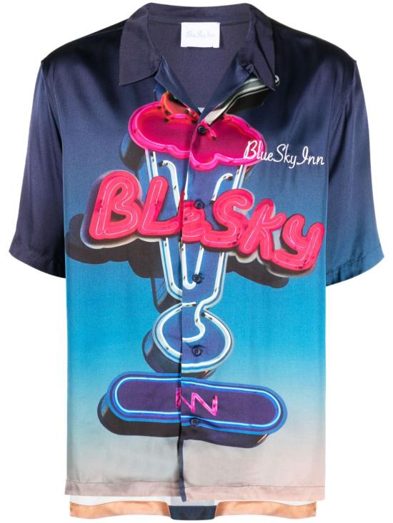  블루스카이인 셔츠 BS2302SH040PRINTMIL NAVY