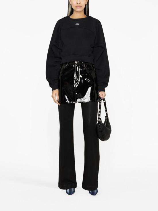  오프화이트 로고 자수 스웨트셔츠 OWBA071F23JER0011001 BLACK - OFF WHITE