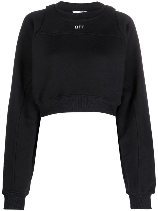  오프화이트 로고 자수 스웨트셔츠 OWBA071F23JER0011001 BLACK