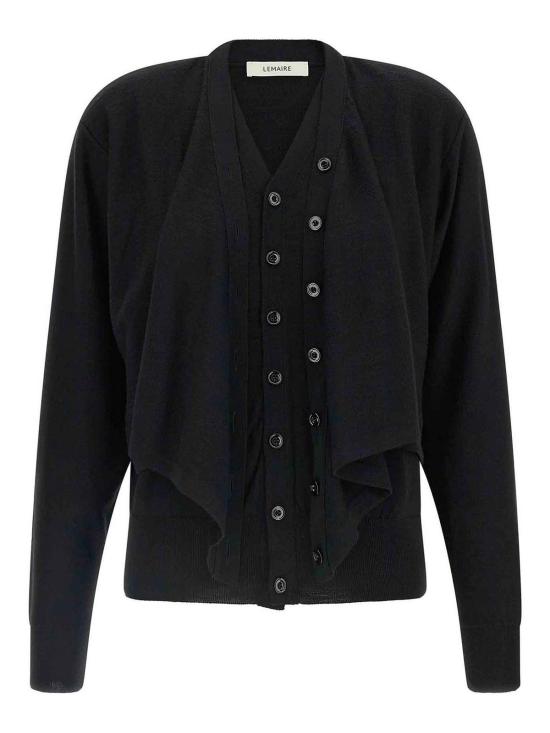 26FW 르메르 트롱프 뢰유 메리노 울 가디건 PO0056LK1063BK999 BLACK