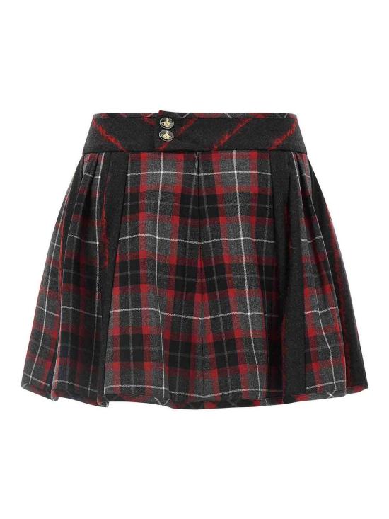 26FW 비비안웨스트우드 벨 타탄체크 플리츠 미니 스커트 1K01003HW01NGP210 MULTICOLOUR - VIVIENNE WESTWOOD