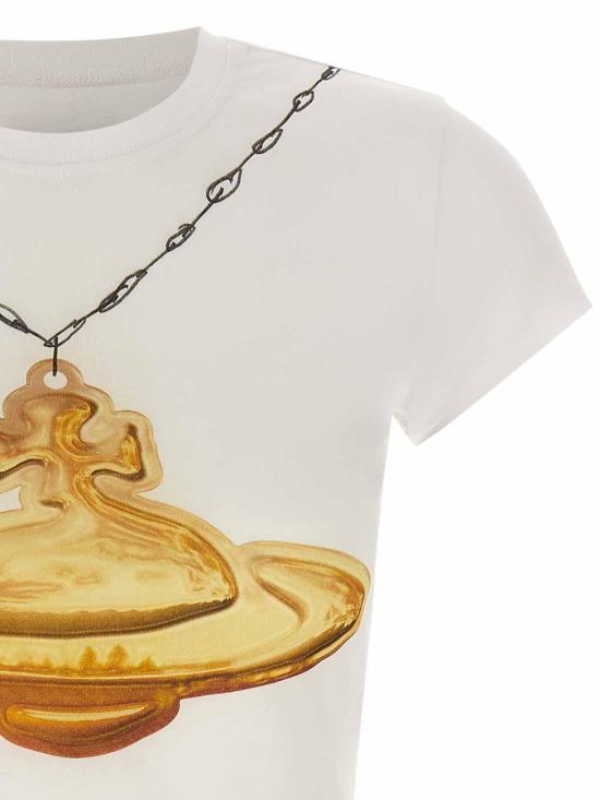 26FW 비비안웨스트우드 반팔 티셔츠 1G01001DJ00BLA401 WHITE - VIVIENNE WESTWOOD