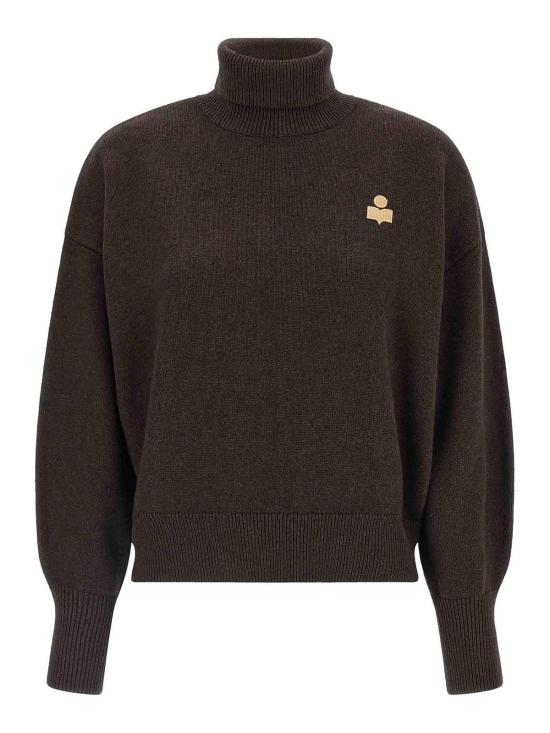 26FW 이자벨마랑에뚜왈 나샤 울 코튼 스탠드업 칼라 스웨터 PU0663FAC1L17ECLBR BROWN
