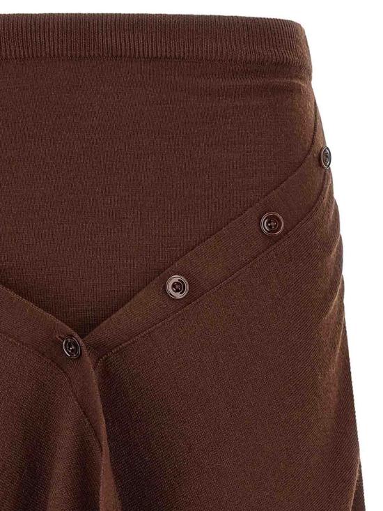 26FW 르메르 버튼 메리노 울 블렌드 스커트 SK1082LK1063RE401 BROWN - LEMAIRE