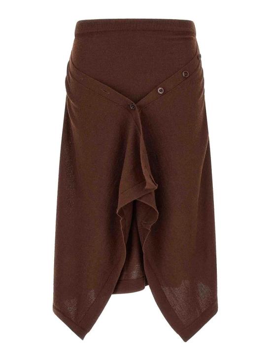 26FW 르메르 버튼 메리노 울 블렌드 스커트 SK1082LK1063RE401 BROWN