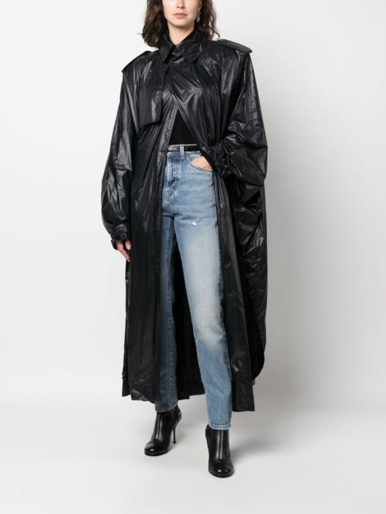  생로랑 트렌치 코트 747050Y5F651000 BLACK - SAINT LAURENT