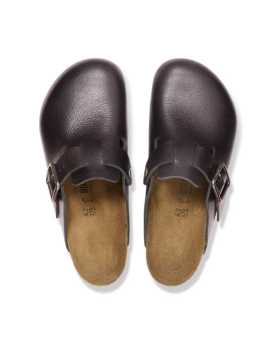 26FW 버켄스탁 보스턴 WB 내츄럴 레더 빈티지 우드 1030704 Black - BIRKENSTOCK