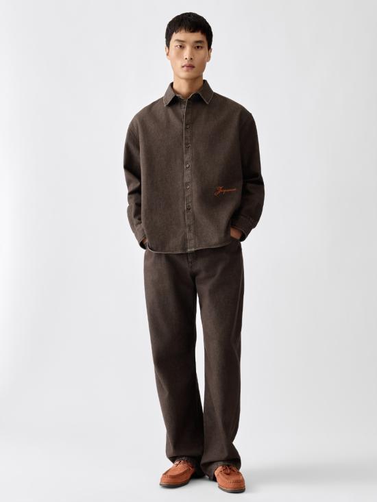26FW 자크뮈스 긴팔 셔츠 SHM00545AD00077 850 BROWN - JACQUEMUS