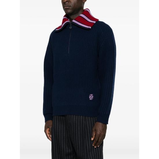 26FW 드롤드무슈 니트웨어 PO247 WO018 NAVY BLUE - DROLE DE MONSIEUR