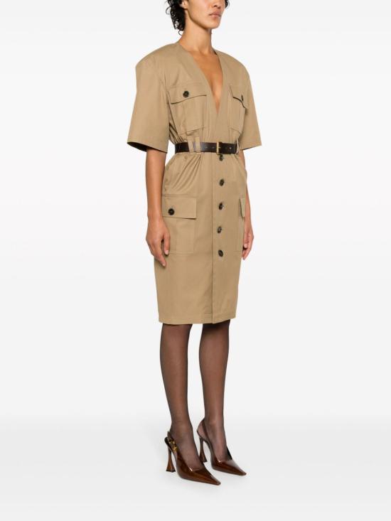  생로랑 트윌 코튼 드레스 790089Y3A992611 BEIGE - SAINT LAURENT
