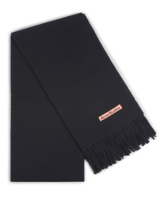 26FW 아크네 스튜디오 내로우 울 프린지 머플러 CA0210 900 BLACK