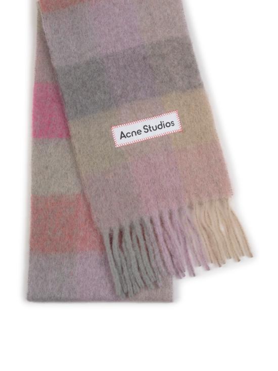 26FW 아크네 스튜디오 모헤어 체크 머플러 CA0084 BOB FUCHSIA LILAC PINK