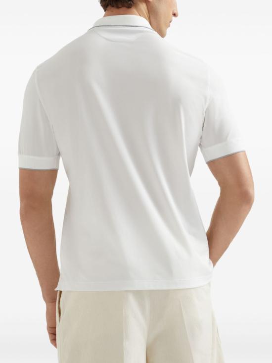 26FW 브루넬로 쿠치넬리 폴로 티셔츠 MW8641330F CCS47 WHITE - BRUNELLO CUCINELLI