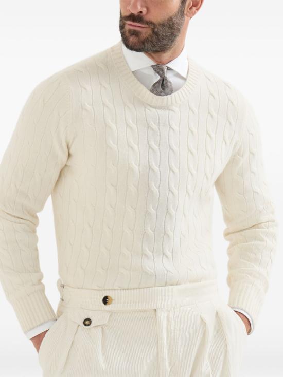 26FW 브루넬로 쿠치넬리 스웨터 M22707200 CO312 WHITE - BRUNELLO CUCINELLI
