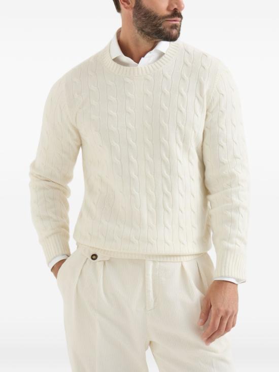 26FW 브루넬로 쿠치넬리 스웨터 M22707200 CO312 WHITE - BRUNELLO CUCINELLI