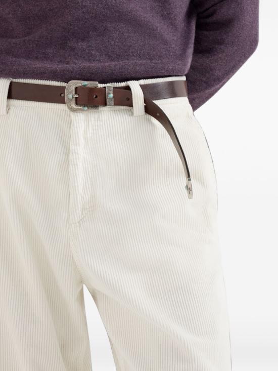 26FW 브루넬로 쿠치넬리 스트레이트 팬츠 M280NS1050 C6007 WHITE - BRUNELLO CUCINELLI