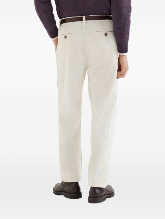 26FW 브루넬로 쿠치넬리 스트레이트 팬츠 M280NS1050 C6007 WHITE - BRUNELLO CUCINELLI