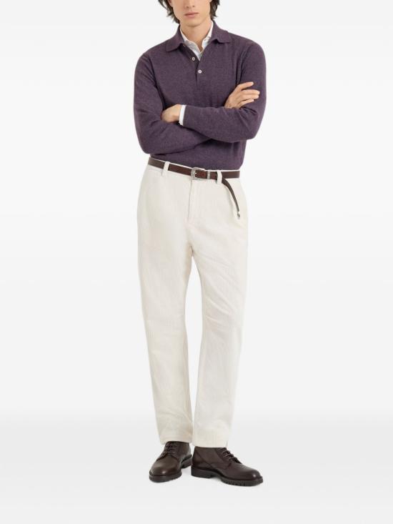26FW 브루넬로 쿠치넬리 스트레이트 팬츠 M280NS1050 C6007 WHITE - BRUNELLO CUCINELLI