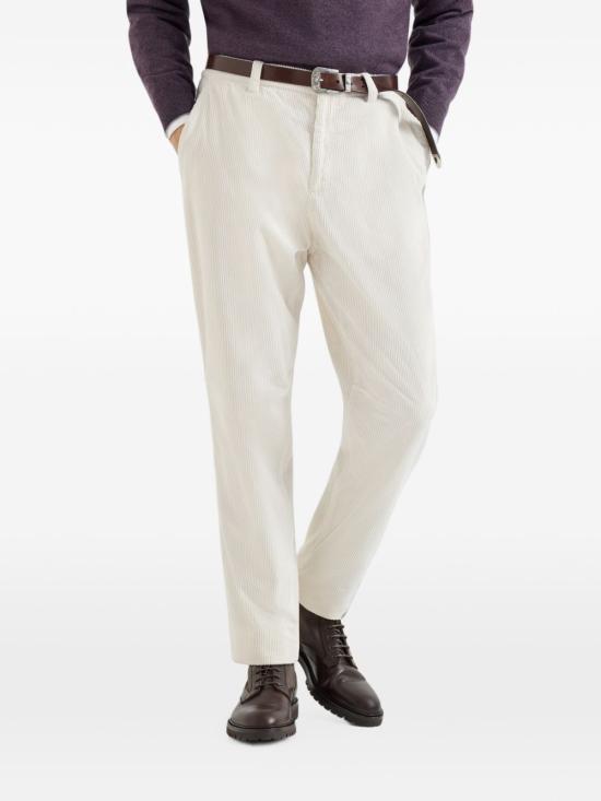 26FW 브루넬로 쿠치넬리 스트레이트 팬츠 M280NS1050 C6007 WHITE - BRUNELLO CUCINELLI