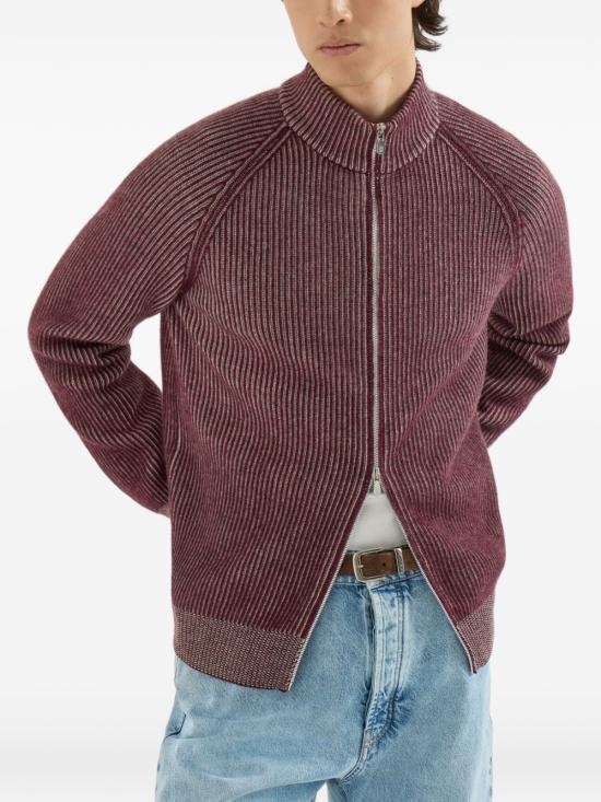 26FW 브루넬로 쿠치넬리 캐시미어 가디건 M22700506 CNH22 BORDEAUX - BRUNELLO CUCINELLI