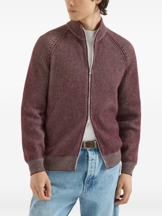 26FW 브루넬로 쿠치넬리 캐시미어 가디건 M22700506 CNH22 BORDEAUX - BRUNELLO CUCINELLI