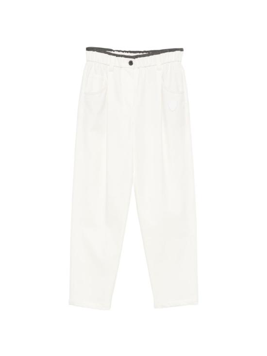 26FW 브루넬로 쿠치넬리 스트레이트 팬츠 MA126P9330 C1542 WHITE