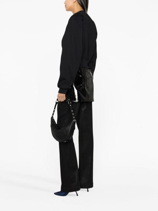  오프화이트 로고 자수 스웨트셔츠 OWBA071F23JER0011001 BLACK - OFF WHITE