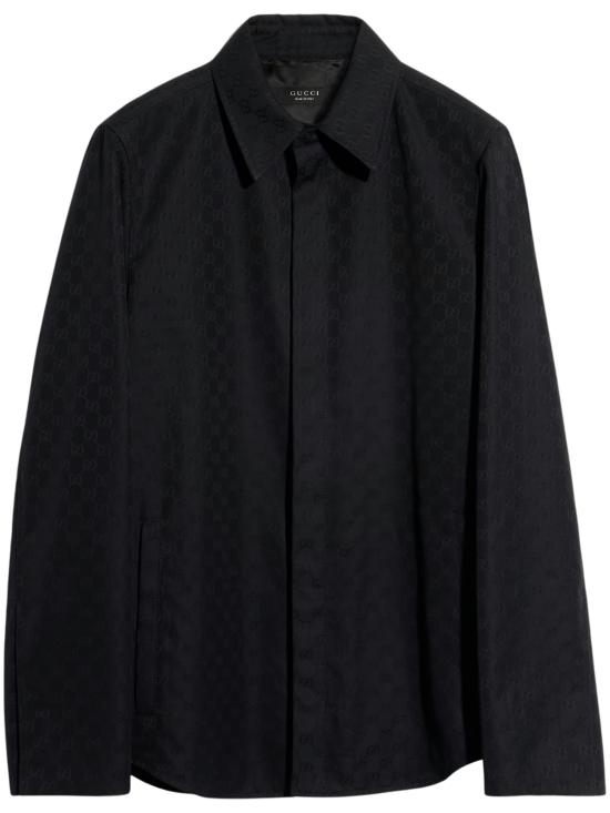 26FW 구찌 GG 코튼 캔버스 셔츠 A009BS ZAUR41000 BLACK