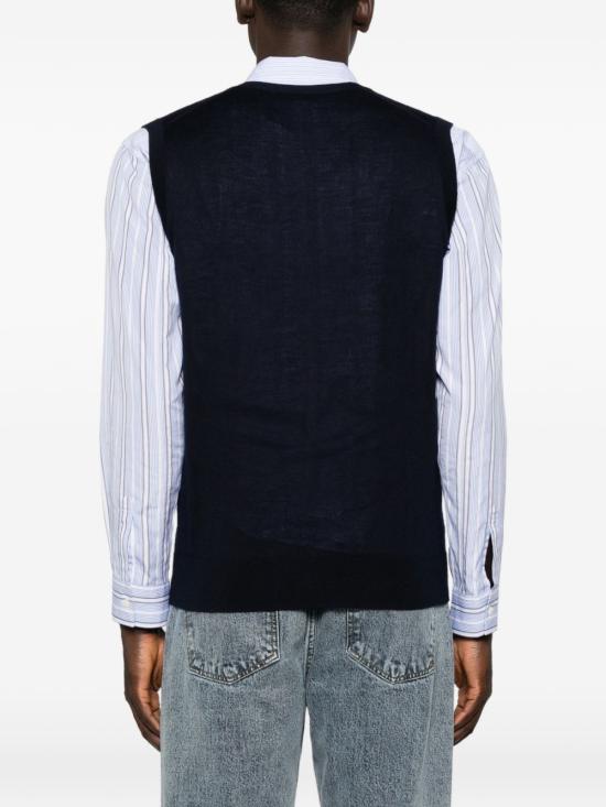 26FW 꼬르넬리아니 니트 베스트 28M5362A25129 001 BLU - CORNELIANI