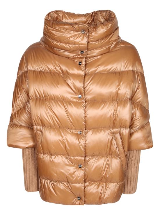 27FW 에르노 하이넥 퀼팅 케이프 다운 재킷 PI002256D 12017Z 2157 Brown