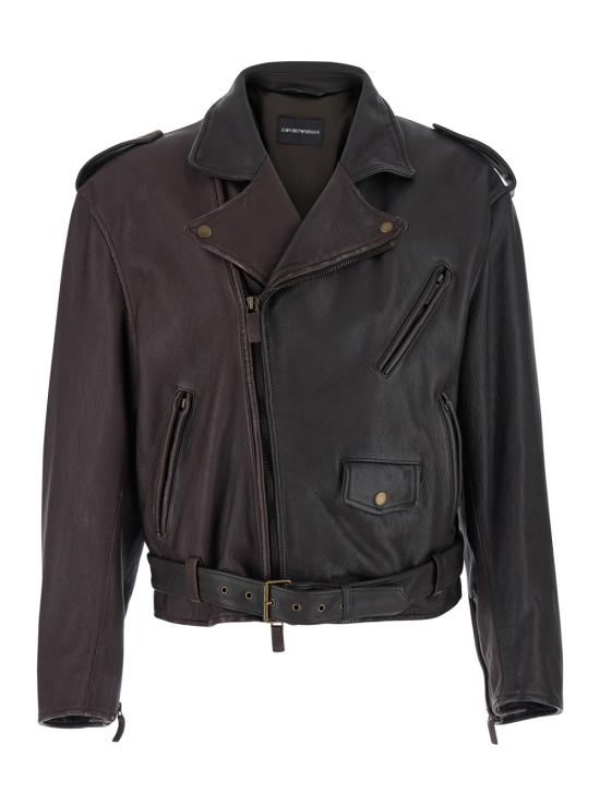 26FW 엠포리오 아르마니 가죽 자켓 EM008008AF31277ZZ151 Bordeaux